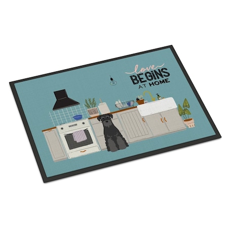 Carolines Treasures 24 x 36 in. Black Standard Schnauzer Kitchen Scene Indoor or Outdoor Mat CK7736JMAT